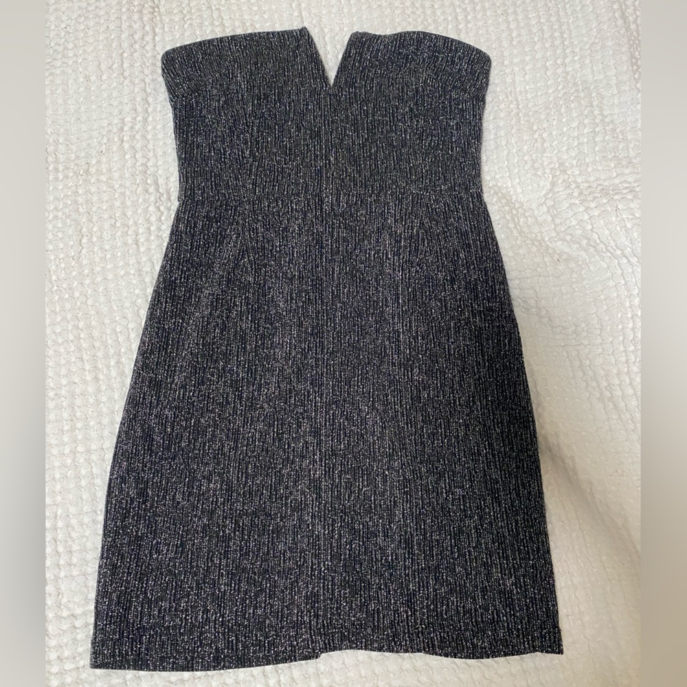 Sparkly black strapless dress, size small